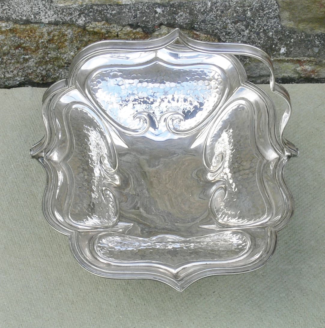 Stunning Arts & Crafts Silver Plated Basket